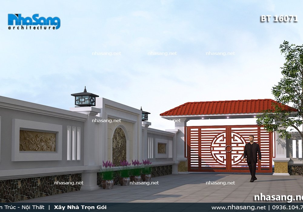 Mẫu nhà biệt thự 3 tầng kiểu Pháp BT16071