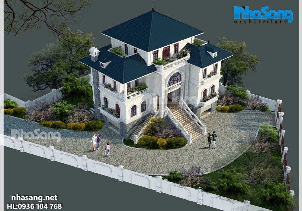 Thiết kế dinh thự Châu Âu trên mảnh đất 1300m2 BT16021