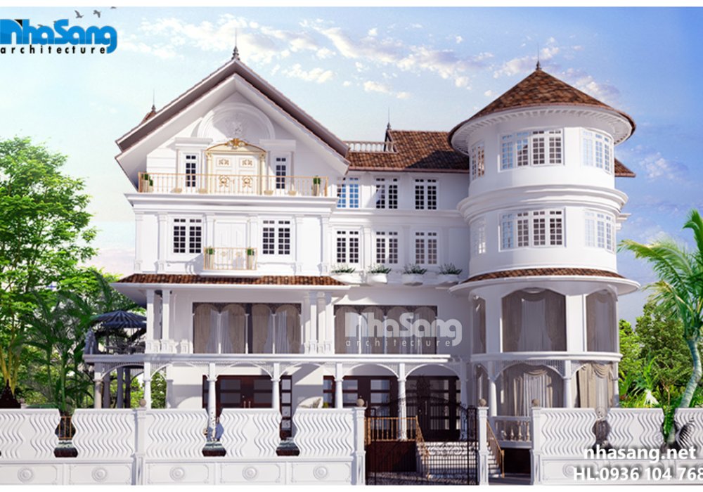 Thiết kế dinh thự Châu Âu hiện đại BT15162
