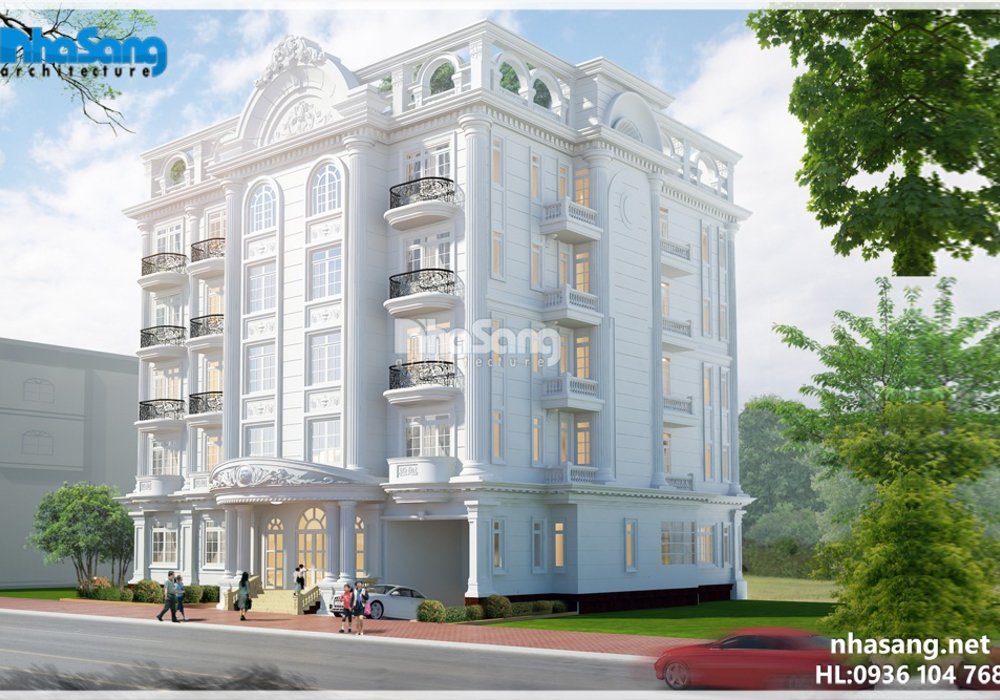Thiết kế biệt thự 6 tầng mặt phố sang trọng tại Hà Nội  BT 61112