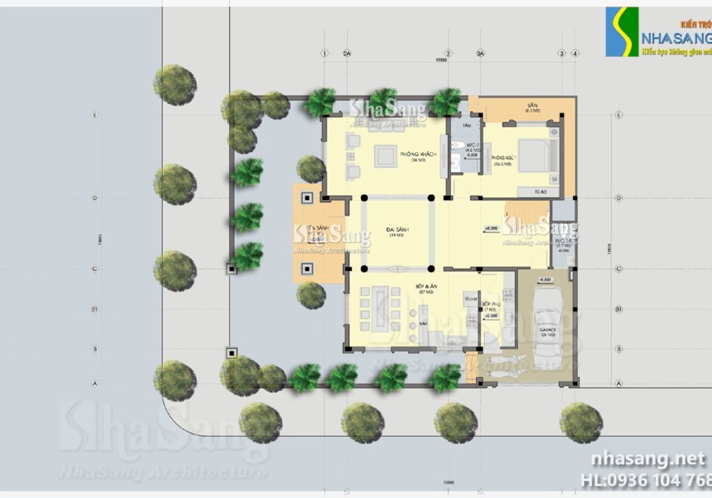 Thiết kế Lâu đài - Biệt thự 3,5 tầng Kiến trúc  kiểu Pháp BT14142- Mẫu Nhà Đẹp