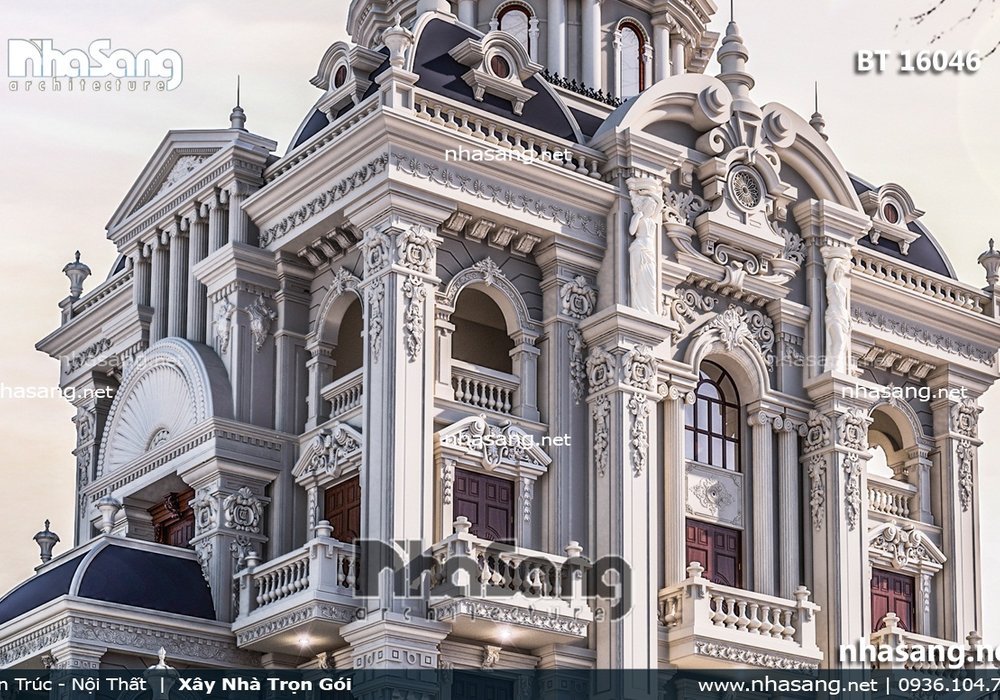 Thiết kế biệt thự siêu lâu đài BT16046 | Top 100 Lâu đài -Dinh thự đẹp nhất