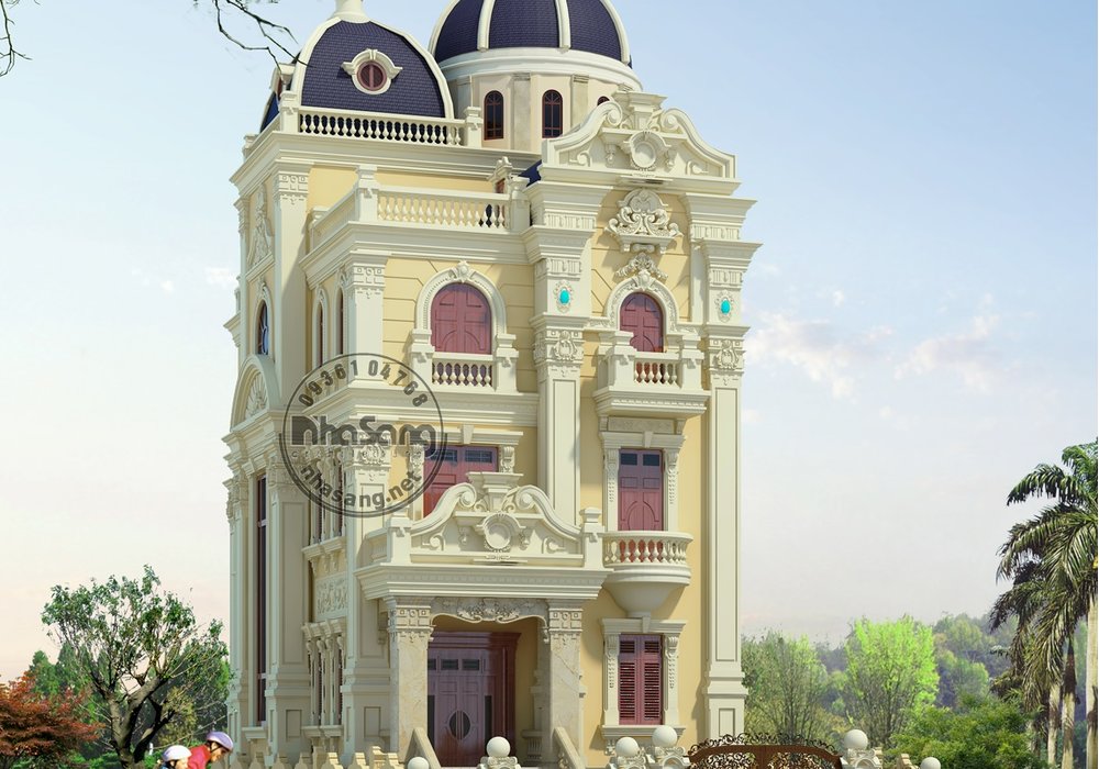 Thiết kế lâu đài 5 tầng kiểu Pháp BT15133