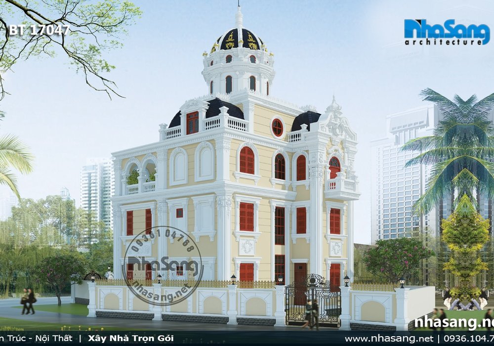 Mẫu biệt thự lâu đài 3 tầng ấn tượng tại Hải Dương BT17047