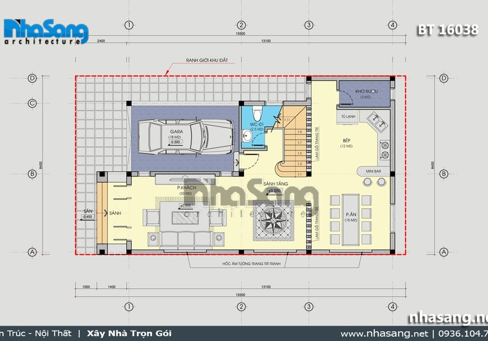 Biệt thự kiểu Pháp 2 mặt tiền 3 tầng thanh thoát BT16038