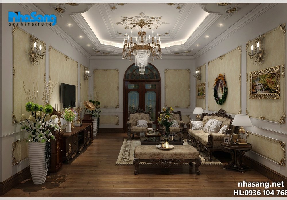 Nội thất gỗ óc chó 4 tỷ cho dinh thự 1500m2 NT15019