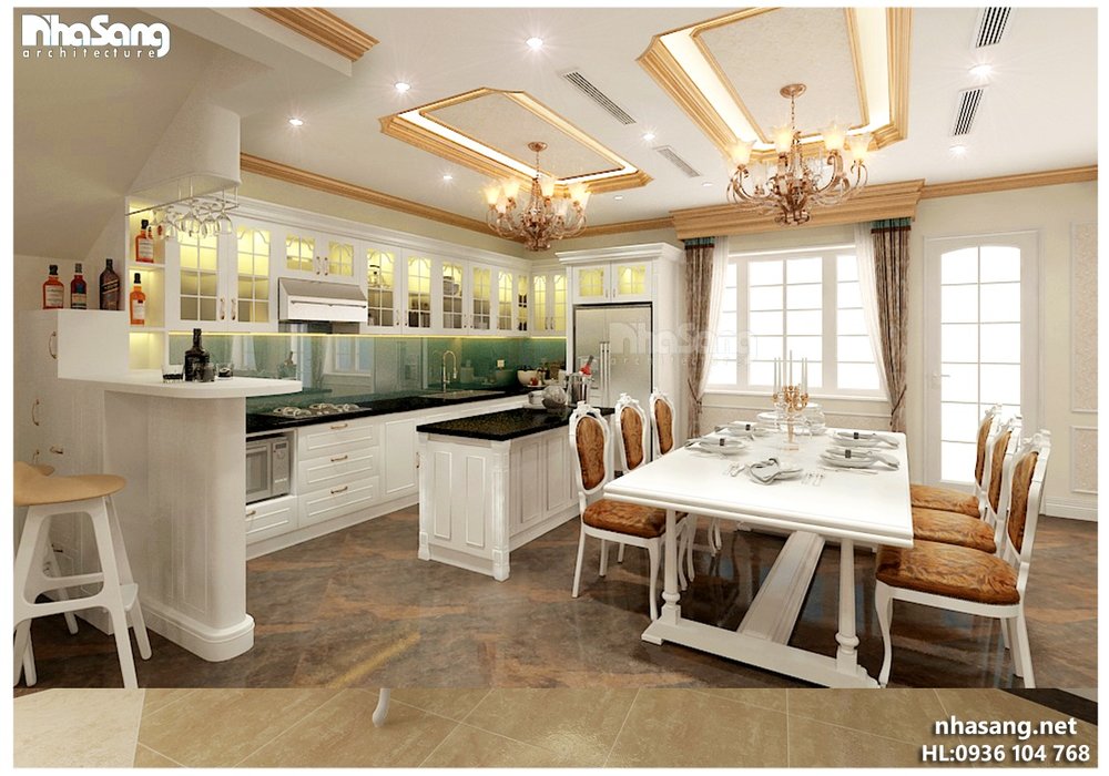 Mẫu thiết kế nhà Biệt thự kiểu Pháp đẹp 5 tầng 10m x 18,5m BT14133