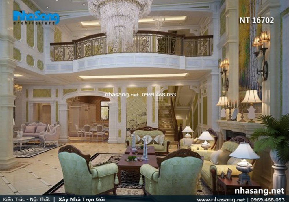 Phong cách nội thất biệt thự tân cổ điển Châu âu NT16602