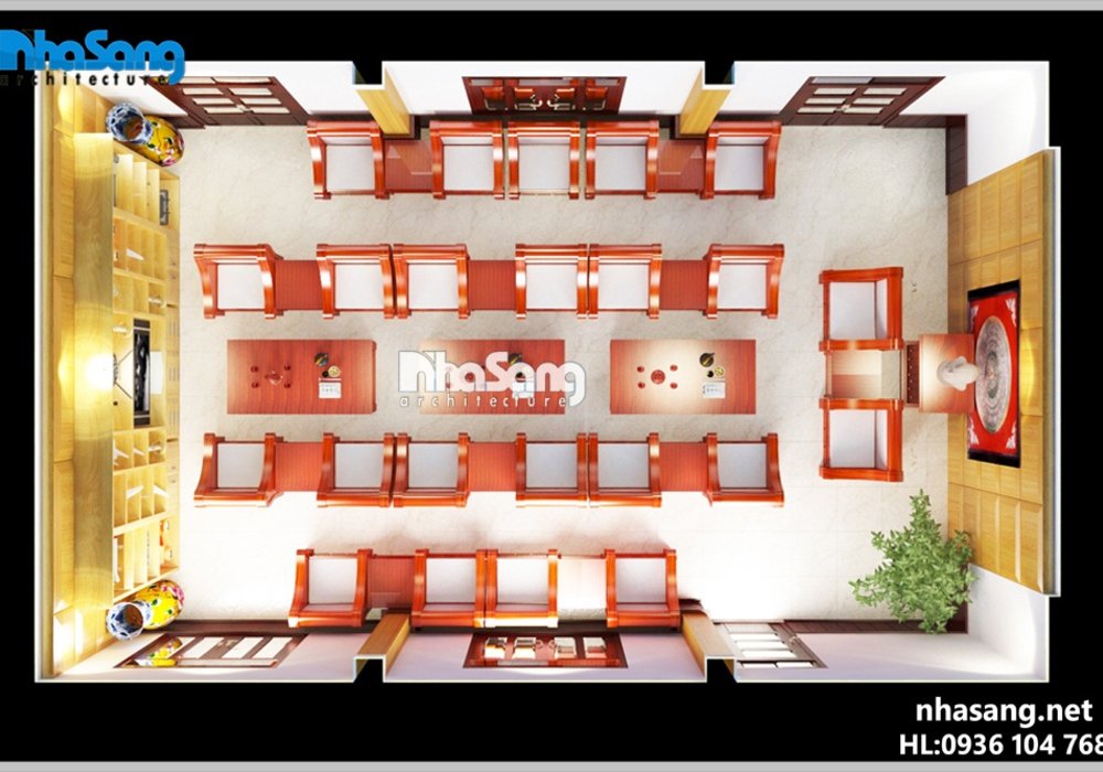 Thiết kế nội thất phòng khách quân đội NT5112 nội thất đẹp