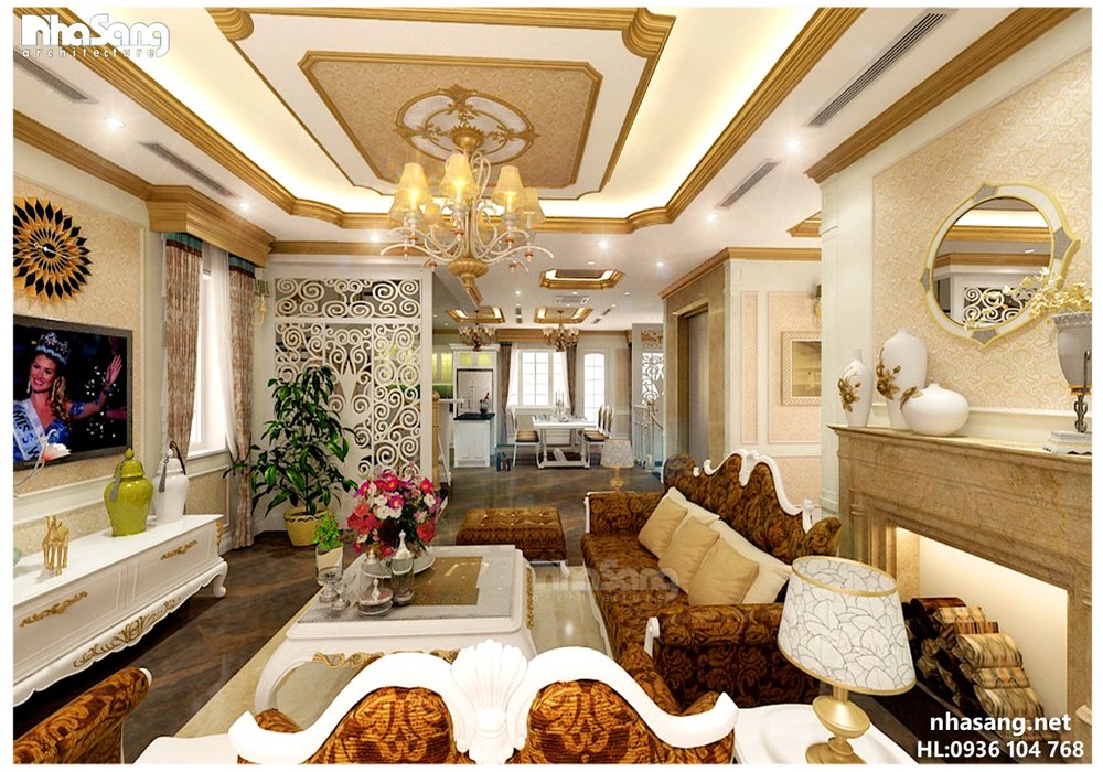 Mẫu thiết kế nhà Biệt thự kiểu Pháp đẹp 5 tầng 10m x 18,5m BT14133