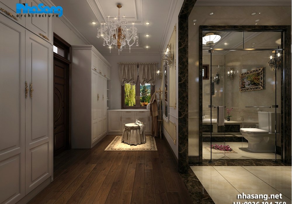 Nội thất gỗ óc chó 4 tỷ cho dinh thự 1500m2 NT15019