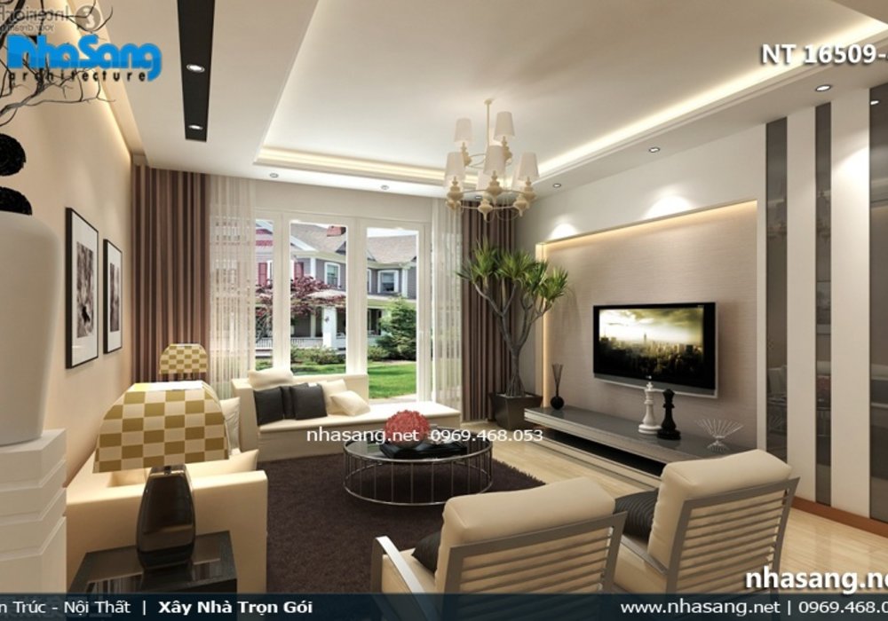 Thiết kế phòng khách 20m2 - 6 kiểu trang trí phòng khách 20m2 đẹp NT16509