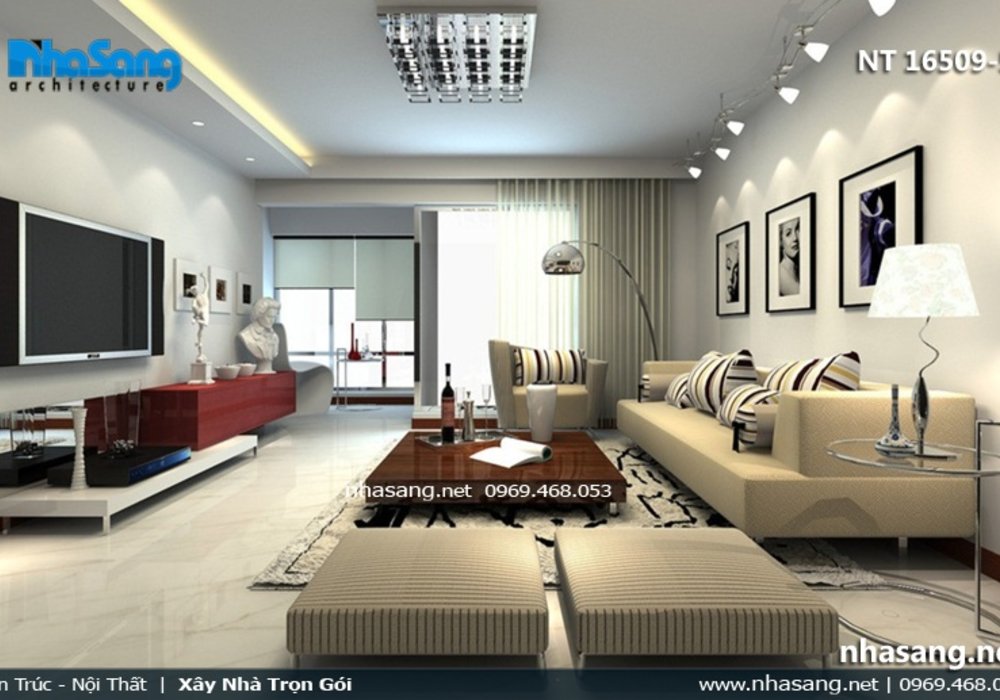 Thiết kế phòng khách 20m2 - 6 kiểu trang trí phòng khách 20m2 đẹp NT16509