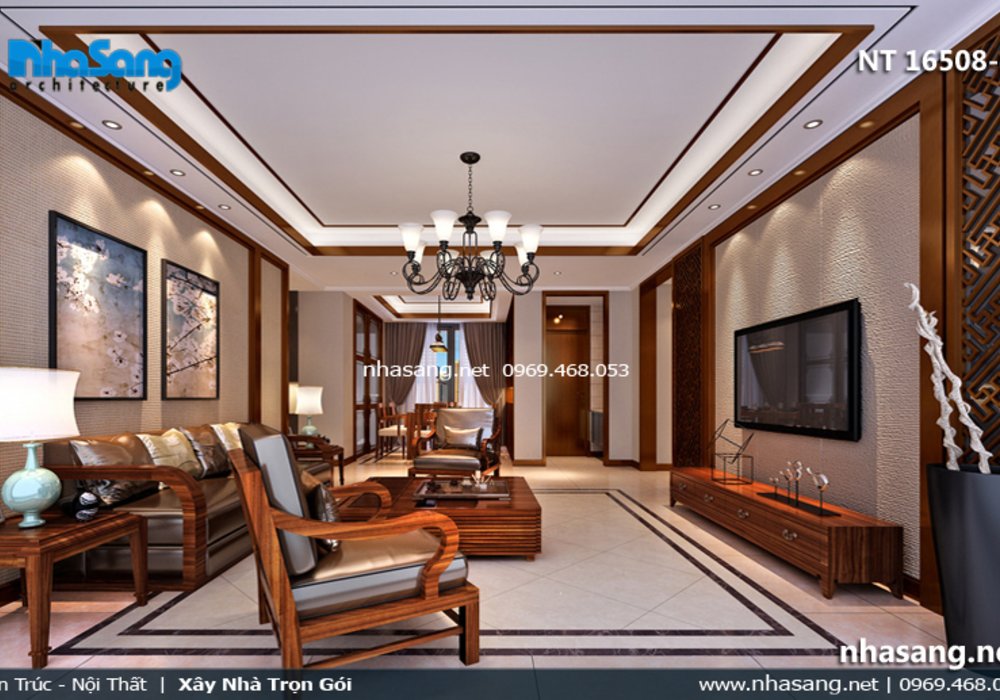 10 Mẫu thiết kế phòng khách chung cư đẹp - BST Phòng khách chung cư hiện đại NT16508
