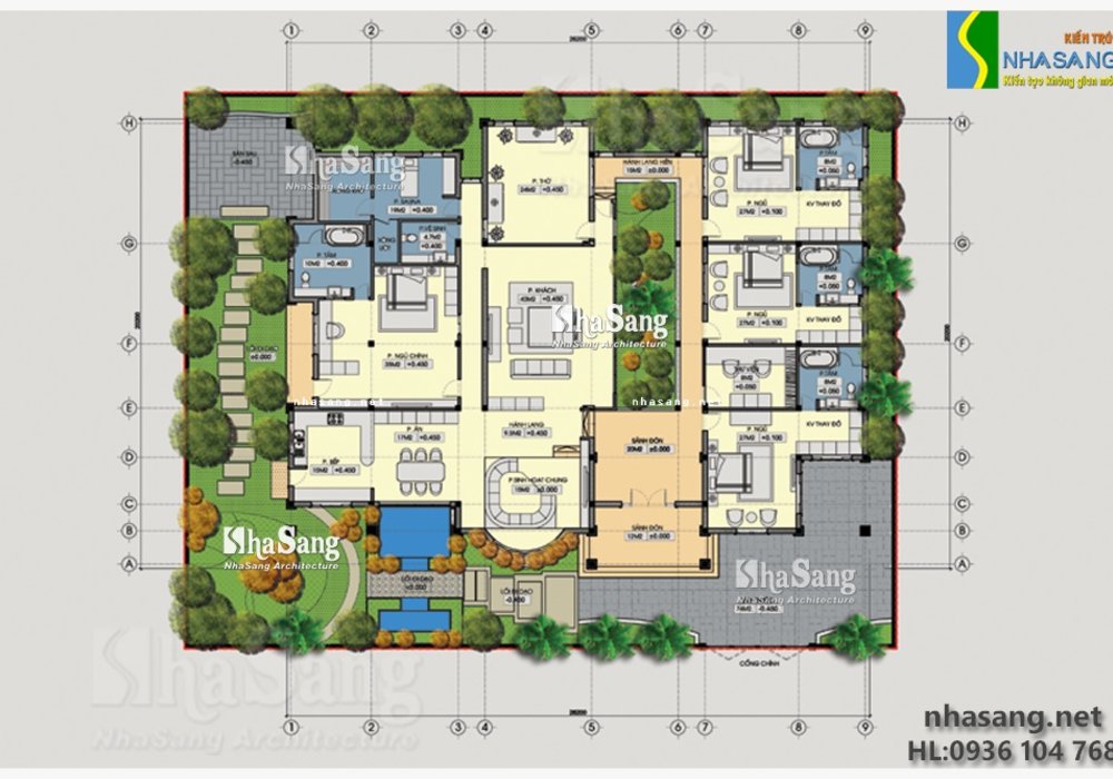 Biệt thự nhà vườn 1 tầng BT15135