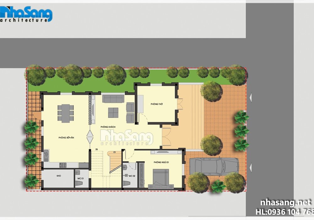 Biệt thự Pháp 3 tầng view tối đa ra 2 mặt đường tiếp xúc BT16027