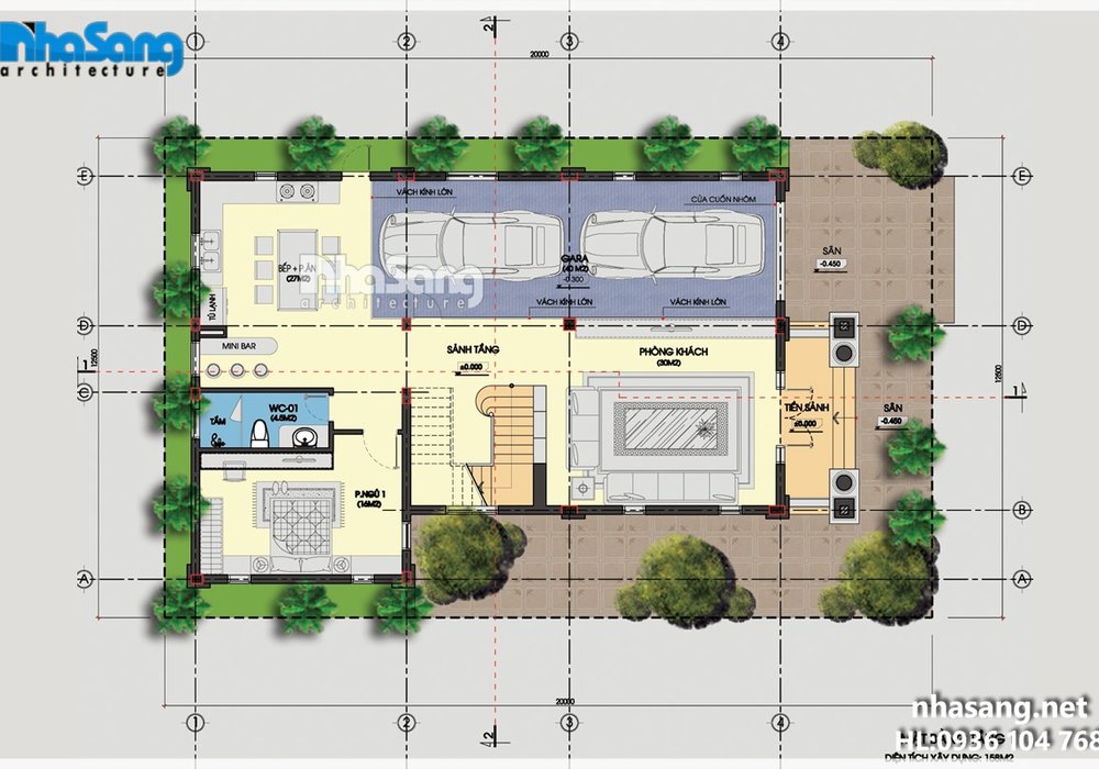 Biệt thự Pháp 3 tầng mặt tiền 9m kiên cố BT16023