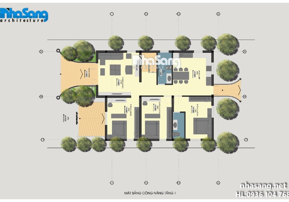 Biệt thự nhà vườn 1 tầng nổi 1 tầng hầm BT15157