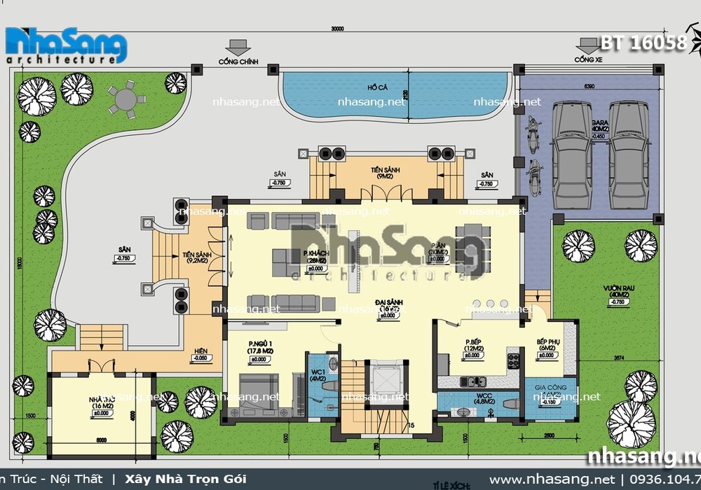 Biệt thự kiểu Pháp 2 mặt tiền đẹp BT16058