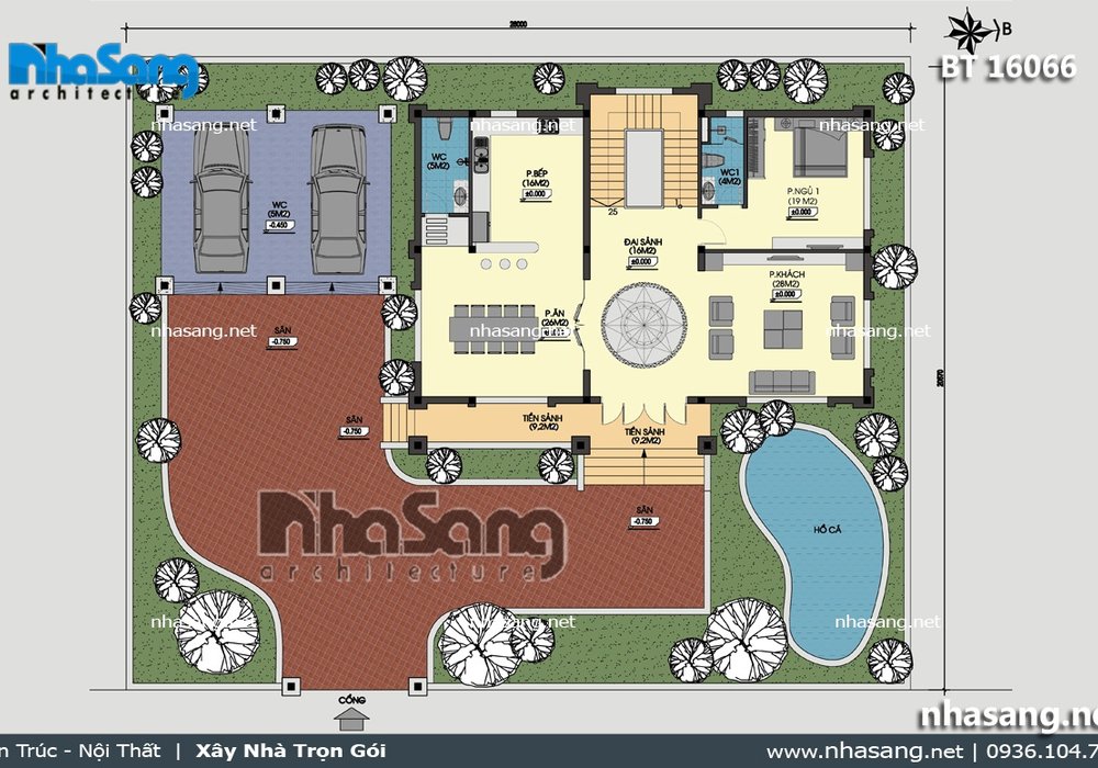 Mẫu biệt thự tân cổ điển Pháp 3 tầng BT16066