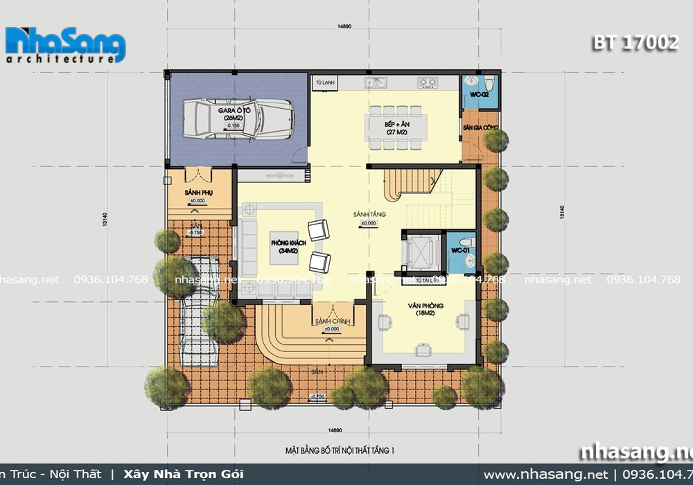 Mẫu biệt thự mái thái kiểu Pháp 4 tầng diện tích 100m2 BT17002