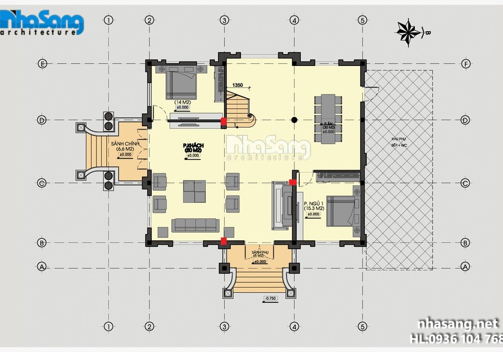 Biệt thự Pháp - Thiết kế biệt thự lâu đài 3 tầng BT15024