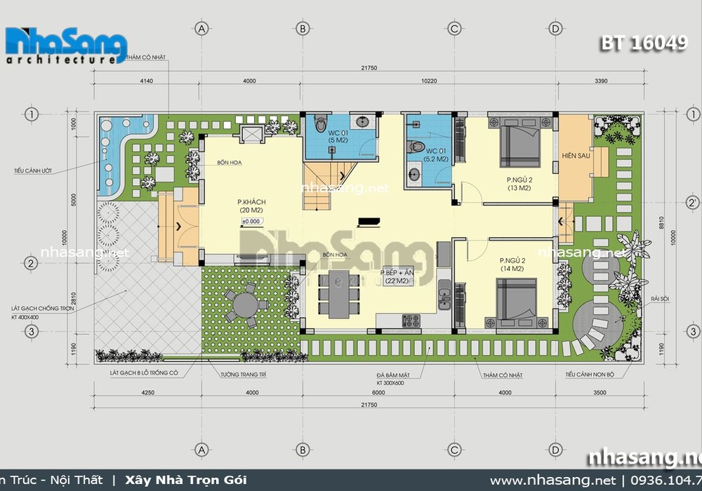 Nhà vườn Châu Âu 1 tầng sang trọng BT16049