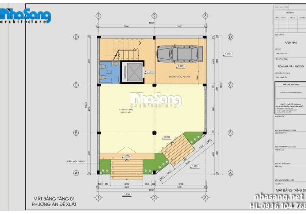thiết kế trụ sở văn phòng 5 tầng đẹp hiện đại sang trọng BT14167