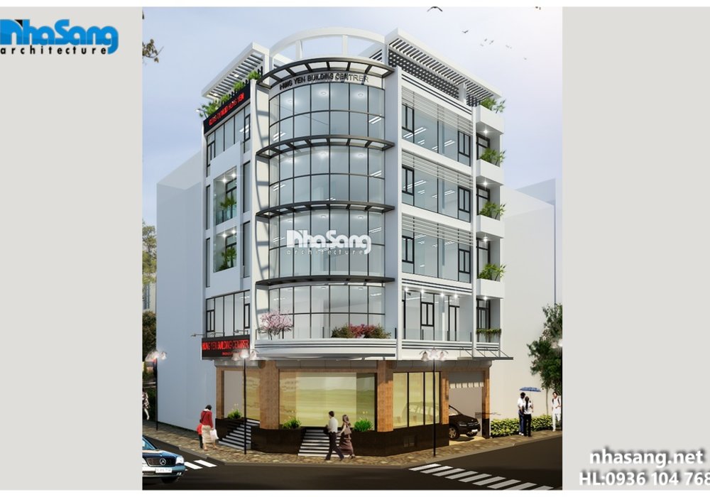 thiết kế trụ sở văn phòng 5 tầng đẹp hiện đại sang trọng BT14167