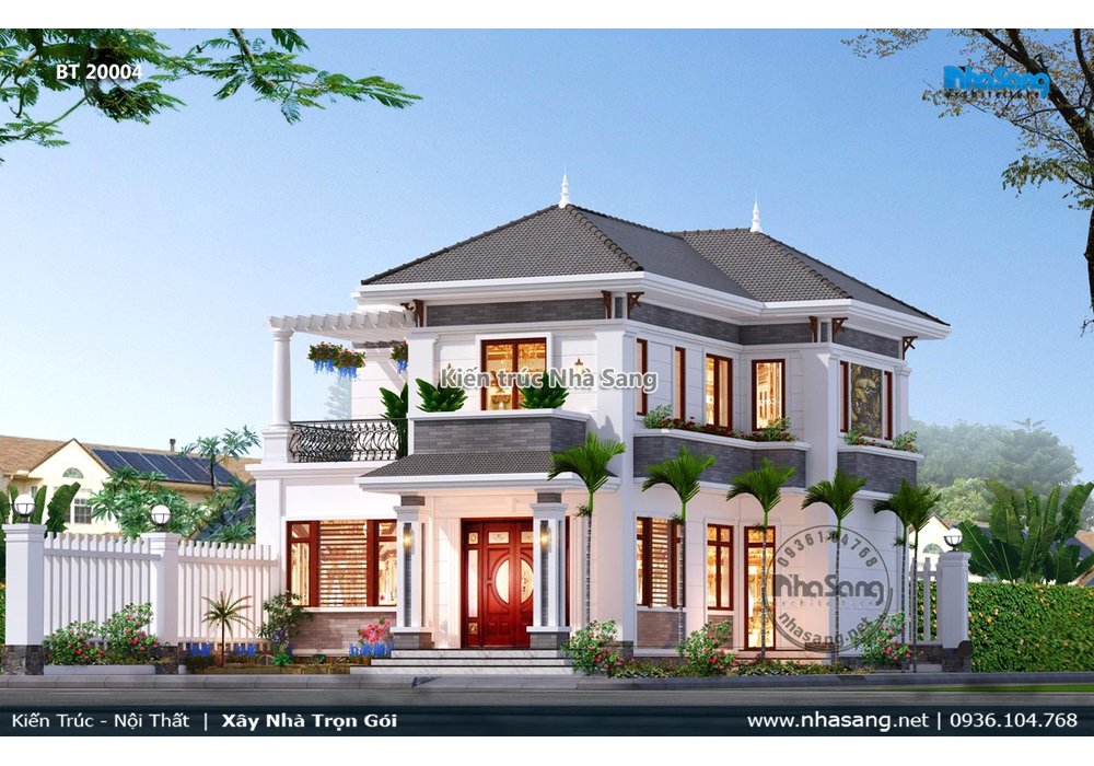 Biệt thự tân cổ điển Pháp 2 mặt thoáng mặt tiền chính 10m thanh thoát BT20004