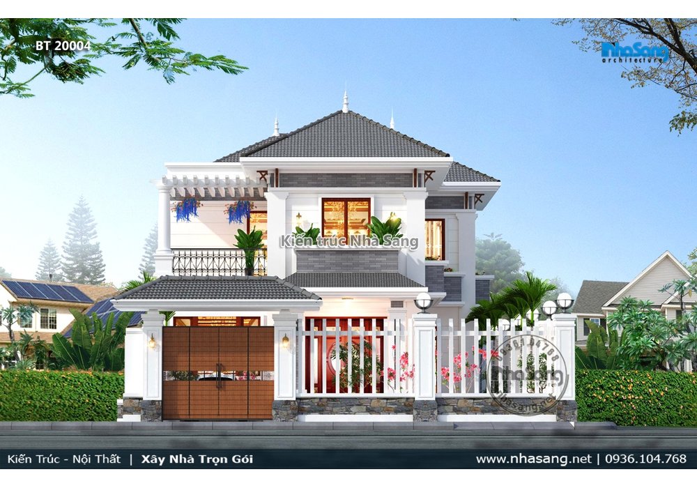 Biệt thự tân cổ điển Pháp 2 mặt thoáng mặt tiền chính 10m thanh thoát BT20004