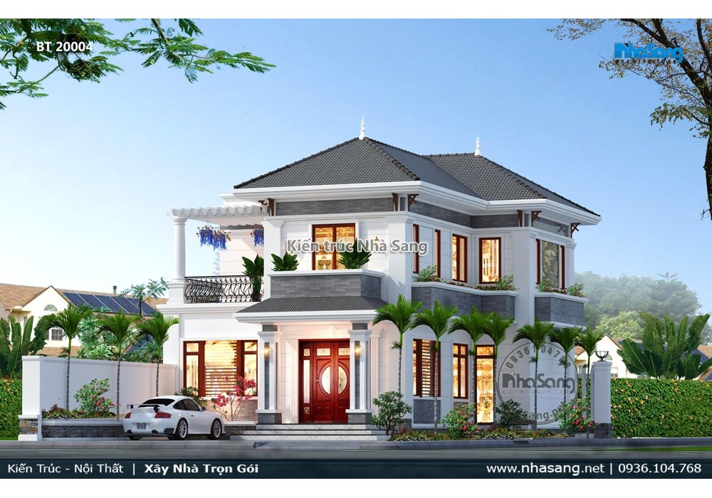 Biệt thự tân cổ điển Pháp 2 mặt thoáng mặt tiền chính 10m thanh thoát BT20004