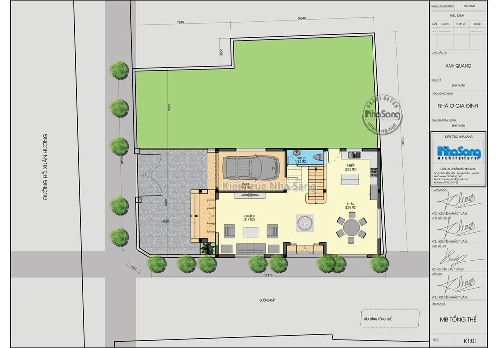 Mẫu biệt thự hiện đại 3 tầng mái thái mặt tiền 8m cao cấp BT2014