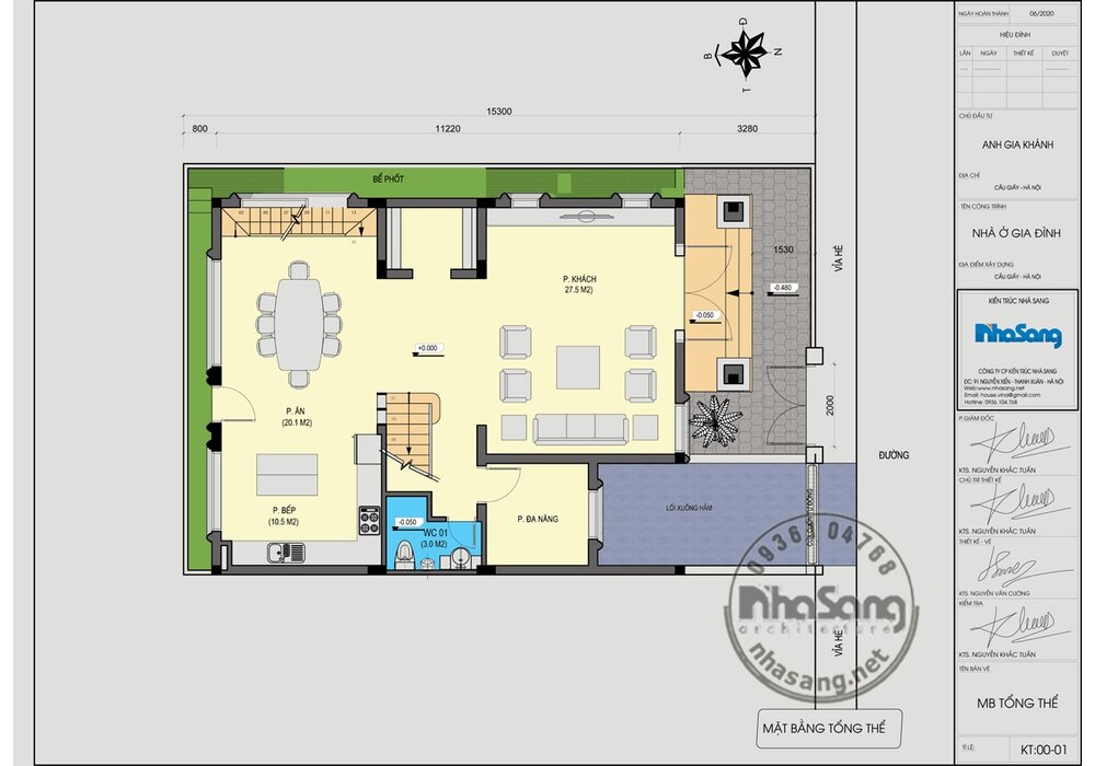 Thiết kế biệt thự với tầng hầm vượt nhịp 7m BT2030