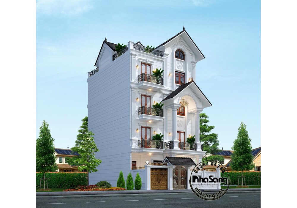 Thiết kế biệt thự với tầng hầm vượt nhịp 7m BT2030