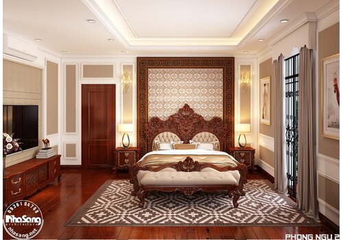 Top 10 mẫu giường ngủ tân cổ điển gỗ quý cho người đẳng cấp