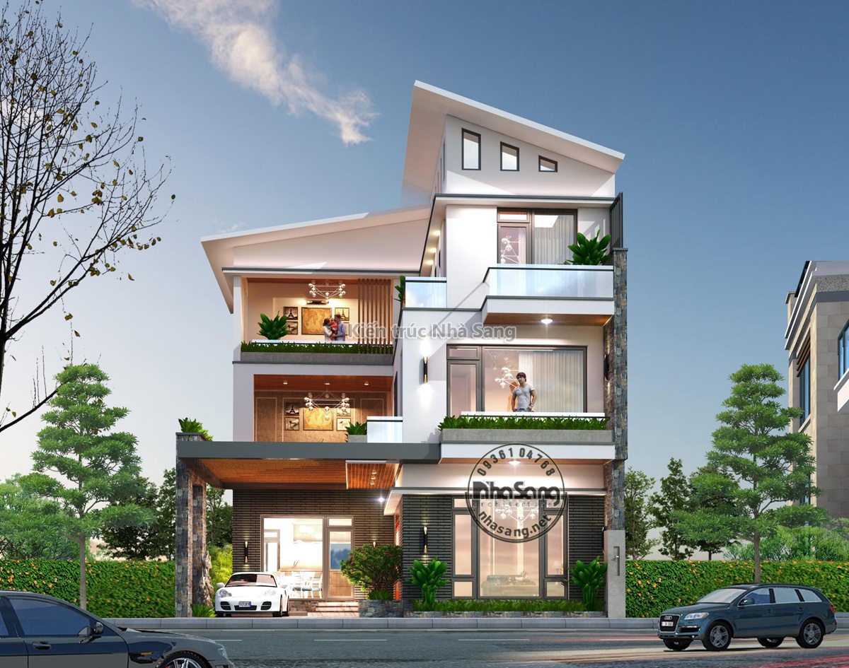 Mẫu biệt thự phố mặt tiền 10m có gara 3 tầng ông Sơn | RealHouse